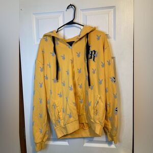 John Richmond Playboy Bunny Jacket Men's Yellow Full Zip Size S